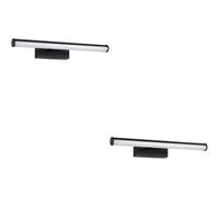 Loops 2 Pack Stylish 40Cm Black Mirror Wall Light For Modern Bathrooms
