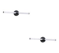 Loops 2 Pack Stylish 45Cm Led Black Mirror Wall Light For Modern Bathroom Decor