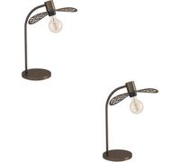 Loops 2 Pack Stylish 45Cm Modern Bronze Table Lamp For Home Décor And Lighting