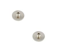 Loops 2 Pack Stylish 50mm Knurled Base Wall Mounted Doorstops In Polished Nickel Finish - Solid Brass & Rubber Stopper