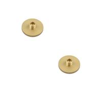 Loops 2 Pack Stylish 50mm Satin Brass Knurled Wall Mounted Door Stops - Solid Brass & Rubber Stopper