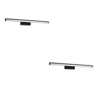 Loops 2 Pack Stylish 60Cm Black Mirror Wall Light For Modern Bathrooms
