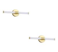 Loops 2 Pack Stylish 60Cm Led Brushed Brass Wall Light For Modern Bathroom Design