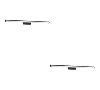 Loops 2 Pack Stylish 78Cm Black Mirror Wall Light For Modern Bathroom Decor