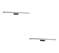 Loops 2 PACK Stylish 78cm Black Mirror Wall Light for Modern Bathroom Decor Loops Black