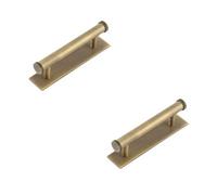 Loops 2 Pack Stylish 96mm Antique Brass Cabinet Handle With Knurled Design - Kitchen Drawer Pull Handle