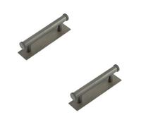 Loops 2 Pack Stylish 96mm Dark Bronze Cabinet Handle With Knurled Design - Kitchen Drawer Pull Handle