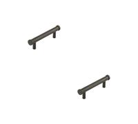 Loops 2 Pack Stylish 96mm Dark Bronze Cabinet Handle With Knurled Diamond Design - Kitchen Drawer Pull Handle