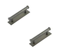Loops 2 Pack Stylish 96mm Dark Bronze Cabinet Handle With Stepped Backplate - Kitchen Drawer Pull Handle