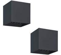 Loops 2 Pack Stylish Anthracite Indoor Wall Light For Modern Home Decor