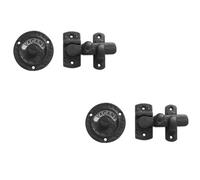 Loops 2 Pack Stylish Antique Bathroom Indicator Bolts 70mm Diameter Black Finish - Bathroom Toilet Door Latch
