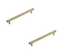 Loops 2 Pack Stylish Antique Brass Cabinet Handle With 224mm Center - Kitchen Drawer Pull Handle