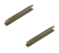 Loops 2 Pack Stylish Antique Brass Cabinet Handle With 224mm Centers For Modern Interiors - Kitchen Drawer Pull Handle