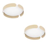 Loops 2 Pack Stylish Brown 40Cm Led Round Ceiling Light For Modern Indoor Spaces
