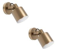 Loops 2 Pack Stylish Brushed Creme-Gold And White Indoor Ceiling Spotlight For Modern Homes