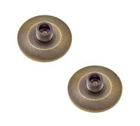 Loops 2 Pack Stylish Chamfered Wall-Mounted Doorstops In Antique Brass Finish - Solid Brass & Rubber Stopper