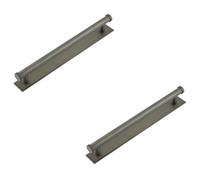Loops 2 Pack Stylish Dark Bronze Cabinet Handle With Stepped Backplate 224mm Ctrs Kitchen Drawer Pull Handle