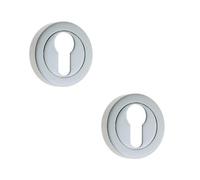 Loops 2 Pack Stylish Designer Euro Profile Escutcheons With Polished Chrome Finish - Key Hole Cover