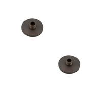Loops 2 Pack Stylish Knurled Wall Mounted Doorstop In Dark Bronze - 50mm Diameter - Solid Brass & Rubber Stopper
