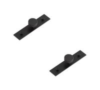 Loops 2 Pack Stylish Matt Black Cupboard Knob With 30mm Plain Backplate - Kitchen Cabinet Knob