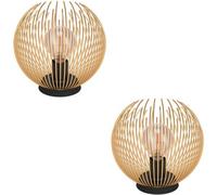 Loops 2 Pack Stylish Modern Black And Gold Table Lamp For Elegant Indoor Lighting