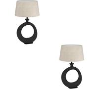 Loops 2 Pack Stylish Modern Black Table Lamp For Contemporary Home Decor