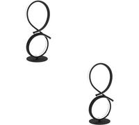 Loops 2 Pack Stylish Modern Black Table Lamp For Indoor Home Decor - Minimalist Design