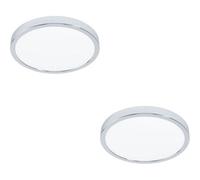 Loops 2 Pack Stylish Modern Chrome Led Ceiling Light - 27Cm Semi-Flush Fixture For Indoor Spaces