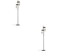 Loops 2 Pack Stylish Modern Design Antique Brown And Black Floor Lamp For Indoor Use