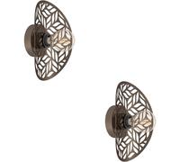 Loops 2 PACK Stylish Modern Design Bronze Wall Light for Indoor Home Decor in Brown Loops Brown