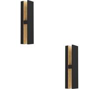 Loops 2 Pack Stylish Modern Led Wall Light In Black And Brown For Indoor Use