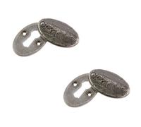 Loops 2 Pack Stylish Oval Covered Escutcheon In Pewter - 50X31X9mm - Key Hole Cover