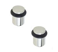 Loops 2 Pack Stylish Polished Nickel Door Stops For Home And Office - Solid Brass & Rubber Stopper