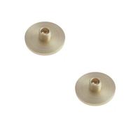 Loops 2 Pack Stylish Satin Brass Wall-Mounted Door Stop With Plain Base - Solid Brass & Rubber Stopper