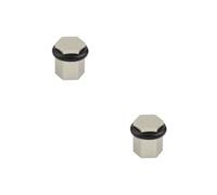 Loops 2 Pack Stylish Satin Nickel Hexagonal Floor Doorstops For Home Décor - Solid Brass & Rubber Stopper