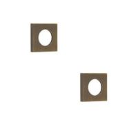 Loops 2 Pack Stylish Square Plain Outer Rose In Antique Brass Finish - Door Handle