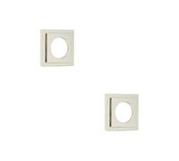 Loops 2 Pack Stylish Square Stepped Outer Rose In Polished Nickel Finish - Door Handle