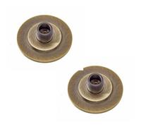 Loops 2 Pack Stylish Stepped Base Wall-Mounted Doorstops In Antique Brass Finish - Solid Brass & Rubber Stopper