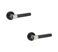 Loops 2 Pack Stylish T-Bar Knurled Black Door Handle For Modern Interiors - Interior Handle