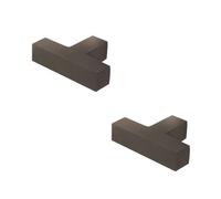 Loops 2 Pack Stylish T-Bar Square Cupboard Knob In Dark Bronze Finish - Kitchen Cabinet Knob