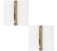 Loops 2 Pack - Surface Mounted Flat Sliding Door Bolt Lock 202mm X 36mm Polished Brass