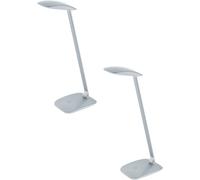 Loops 2 PACK Table Desk Lamp Colour Silver Touch On/Off Dimming LED 4.5W Included in Metallics Loops Metallics