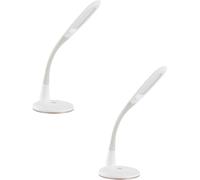 Loops 2 PACK Table Desk Lamp Colour White Touch On/Off Dimming Bulb LED 3.7W Included Loops White