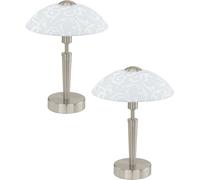 Loops 2 PACK Table Lamp Colour Satin Nickel Shade White With Decor Satin Glass E14 60W in Metallics Loops Metallics