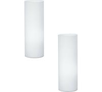 Loops 2 PACK Table Lamp Colour Shade White Glass Opal Matt In Line Switch E27 1x60W Loops White
