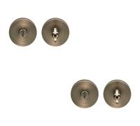 Loops 2 PACK - Thumbturn Lock and Release Handle 50mm Diameter Round Rose Antique Brass