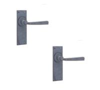 Loops 2 Pack Unique Beeswax Door Handle With Latchplate For Rustic Decor - Interior Lever On Backplate