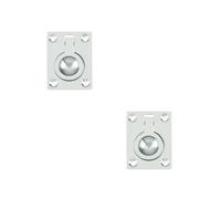 Loops 2 Pack Versatile 38X50mm Polished Chrome Flush Rings For Cabinetry And Furniture - Recessed Door Handle