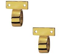 Loops 2 Pack - Vertical Fixed Ring Sash Window Lift Handle 44 X 12mm 25mm Dia Polished Brass