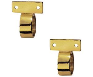 Loops 2 Pack - Vertical Fixed Ring Sash Window Lift Handle 44 X 12mm 25mm Dia Polished Brass